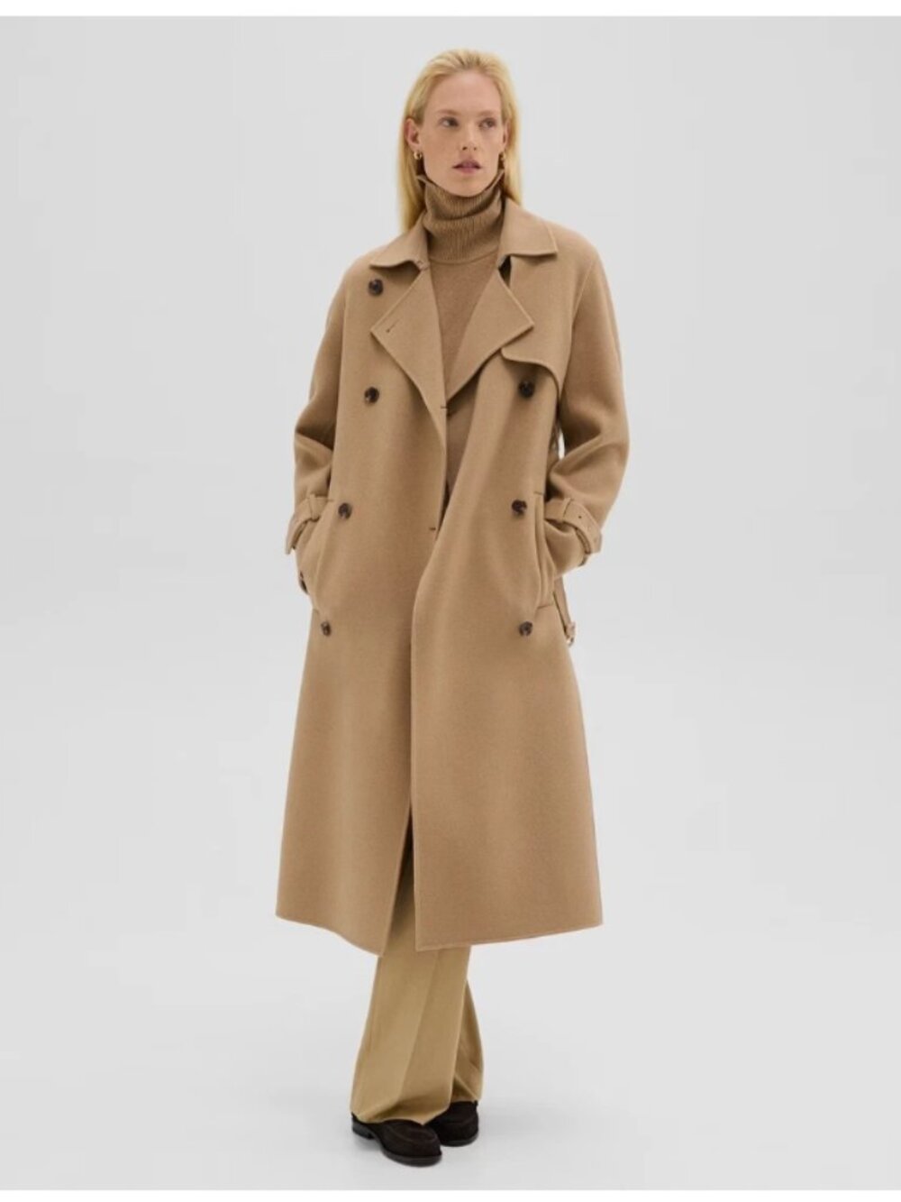 Theory Relaxed Trench Coat in Double-Face Wool-Cashmere